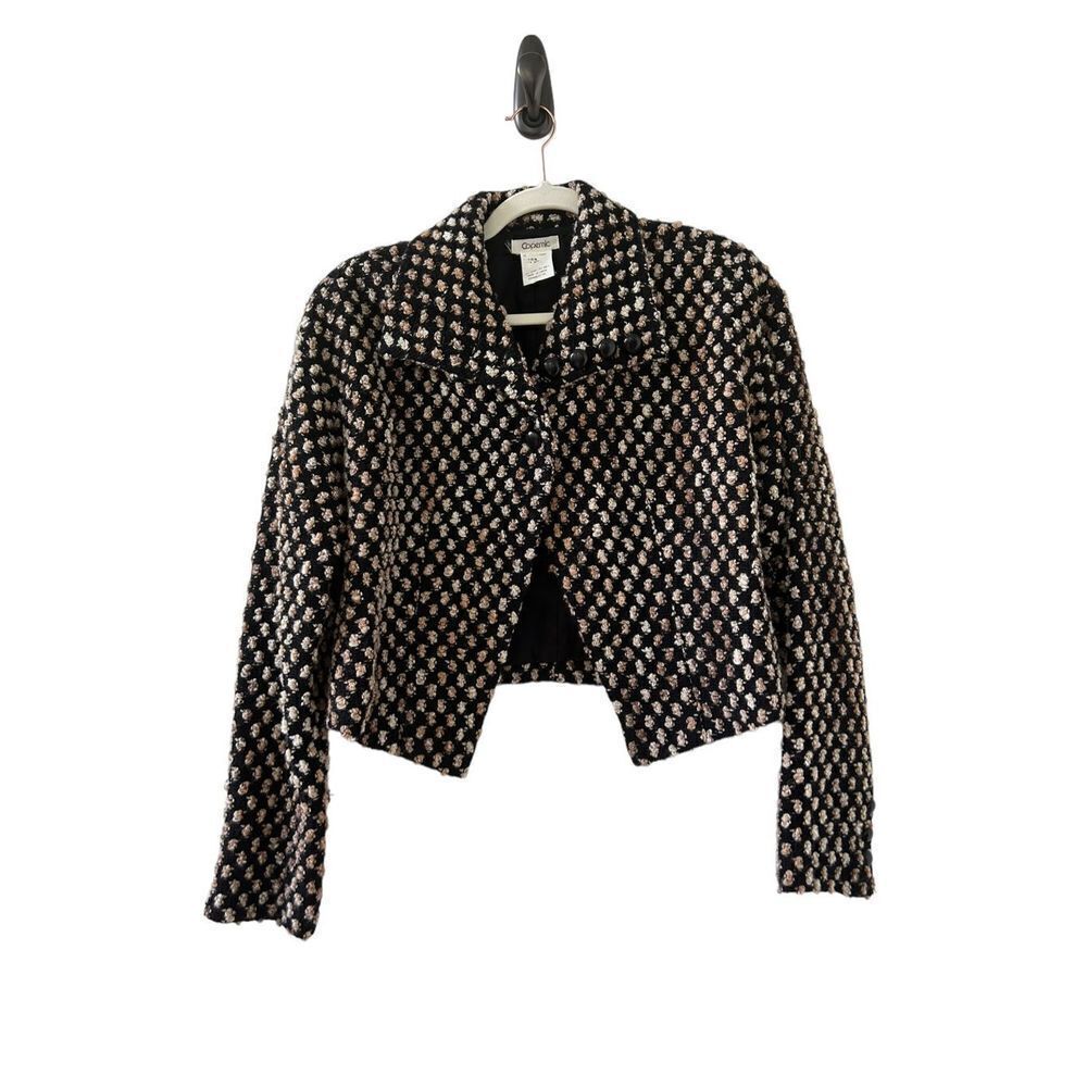 Copernic Embroidered Wool Cropped Blazer Jacket Women’s Black Size 12